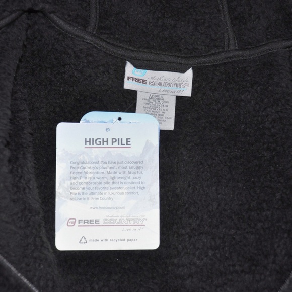 Free Country Fuzzy Jacket High Pile Fleece Size M New With Tags - Picture 4 of 5